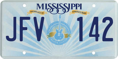 MS license plate JFV142