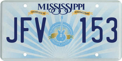 MS license plate JFV153