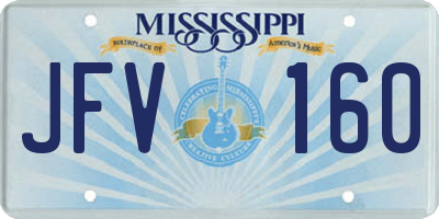 MS license plate JFV160
