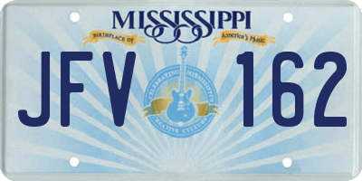 MS license plate JFV162