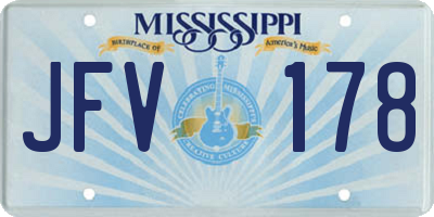MS license plate JFV178