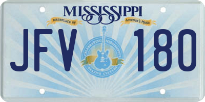 MS license plate JFV180
