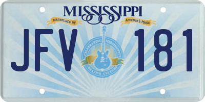 MS license plate JFV181