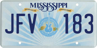 MS license plate JFV183