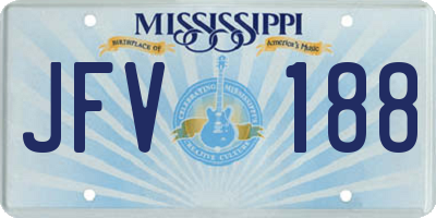 MS license plate JFV188
