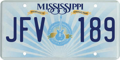MS license plate JFV189