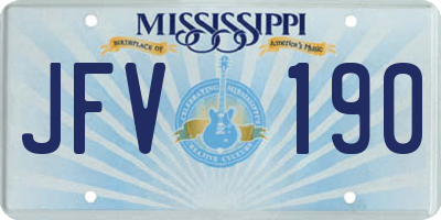 MS license plate JFV190