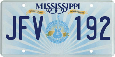 MS license plate JFV192