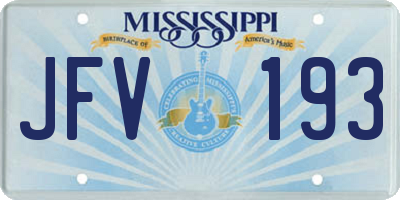 MS license plate JFV193