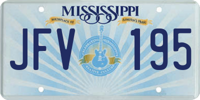 MS license plate JFV195