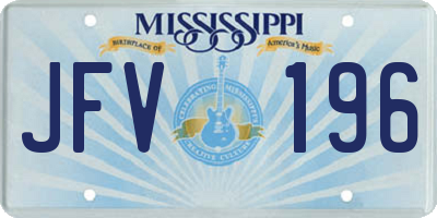 MS license plate JFV196