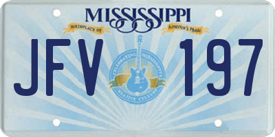 MS license plate JFV197