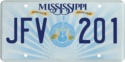 MS license plate JFV201