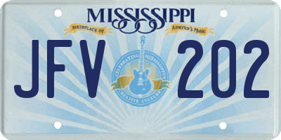 MS license plate JFV202