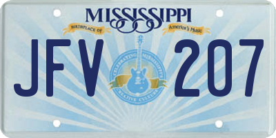 MS license plate JFV207
