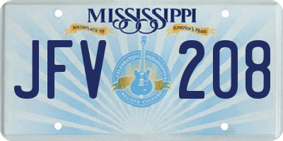 MS license plate JFV208