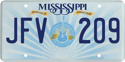 MS license plate JFV209