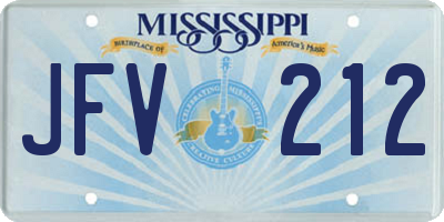 MS license plate JFV212