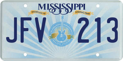 MS license plate JFV213