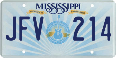 MS license plate JFV214