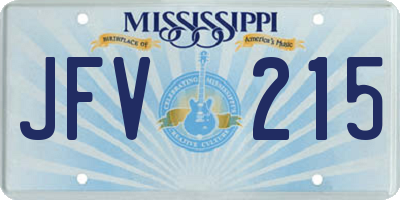 MS license plate JFV215