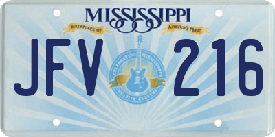 MS license plate JFV216