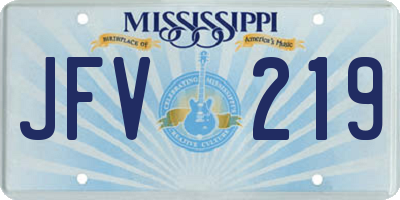MS license plate JFV219