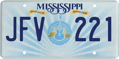 MS license plate JFV221