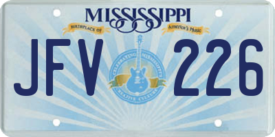 MS license plate JFV226