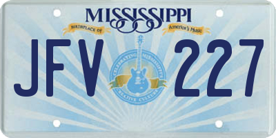 MS license plate JFV227