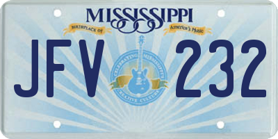 MS license plate JFV232