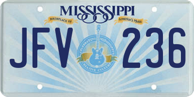 MS license plate JFV236