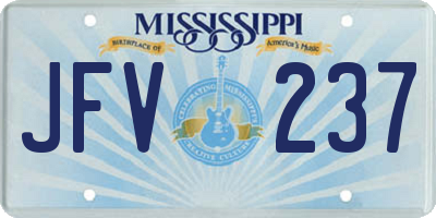 MS license plate JFV237