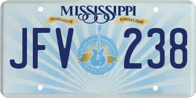 MS license plate JFV238