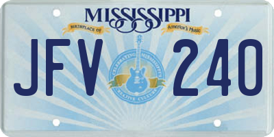 MS license plate JFV240