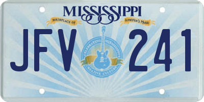 MS license plate JFV241