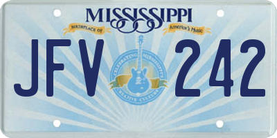 MS license plate JFV242