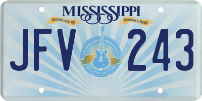 MS license plate JFV243
