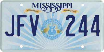 MS license plate JFV244