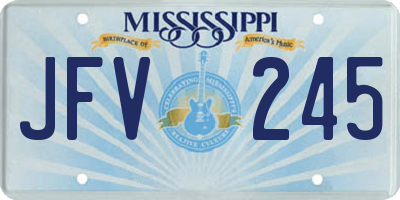 MS license plate JFV245