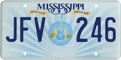 MS license plate JFV246