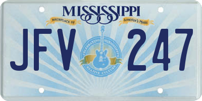 MS license plate JFV247