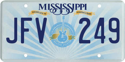 MS license plate JFV249