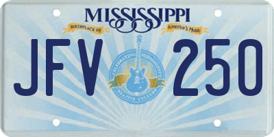 MS license plate JFV250