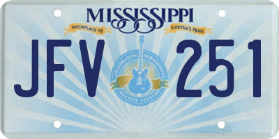 MS license plate JFV251
