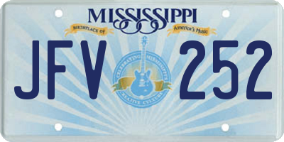 MS license plate JFV252