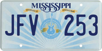 MS license plate JFV253
