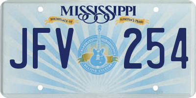 MS license plate JFV254