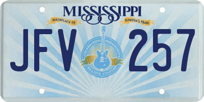MS license plate JFV257