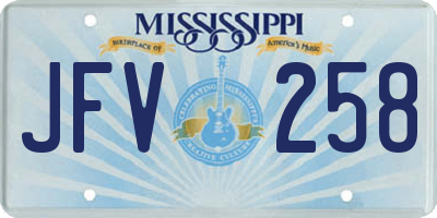 MS license plate JFV258
